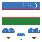 Uzbekistan Flag Heart Face Tattoos