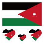 Jordan Flag Heart Face Tattoos