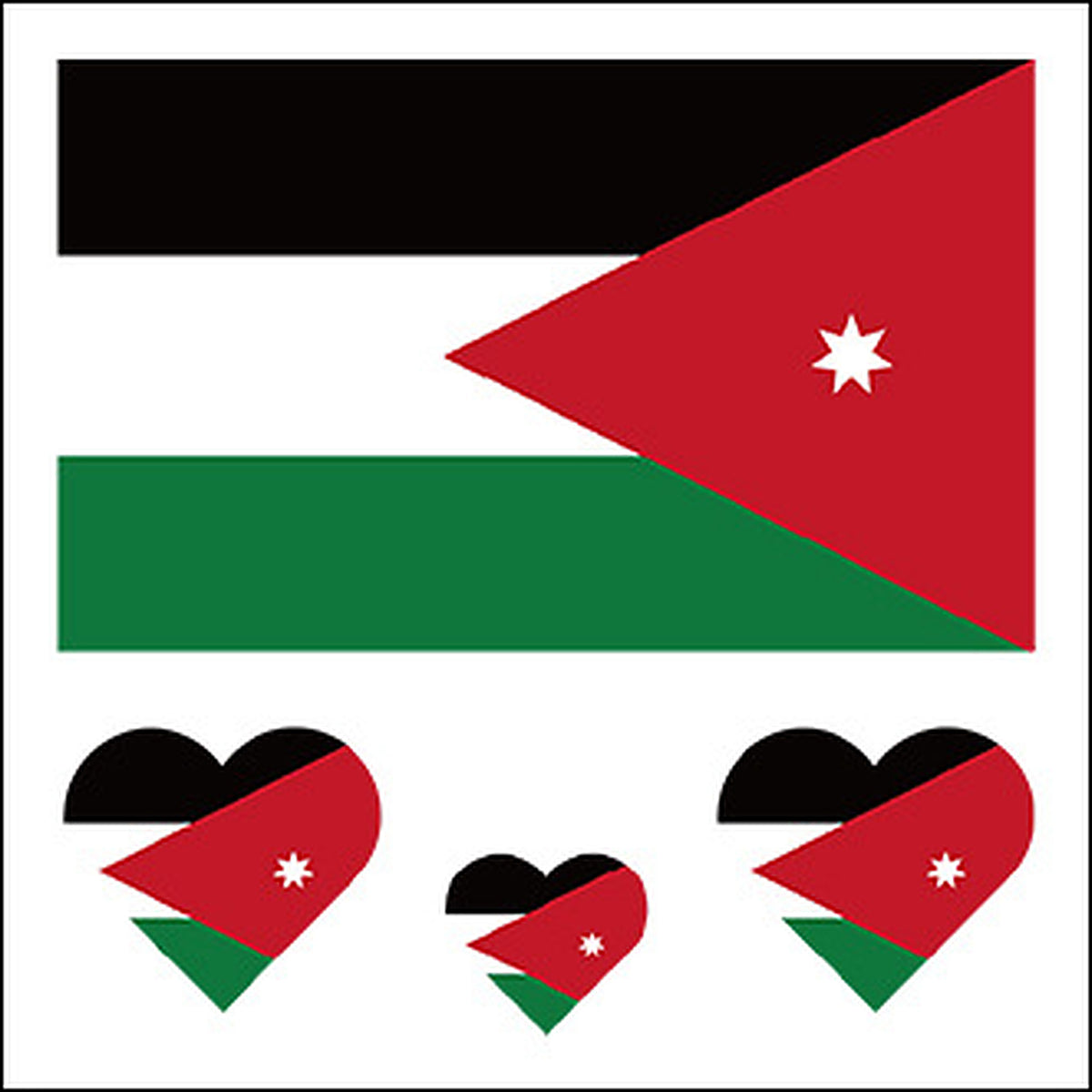 Jordan Flag Heart Face Tattoos