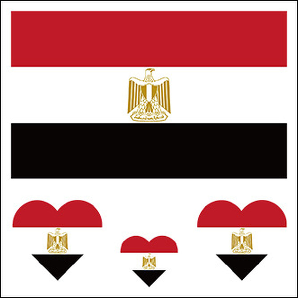 Egypt Flag Heart Face Tattoos
