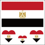 Egypt Flag Heart Face Tattoos