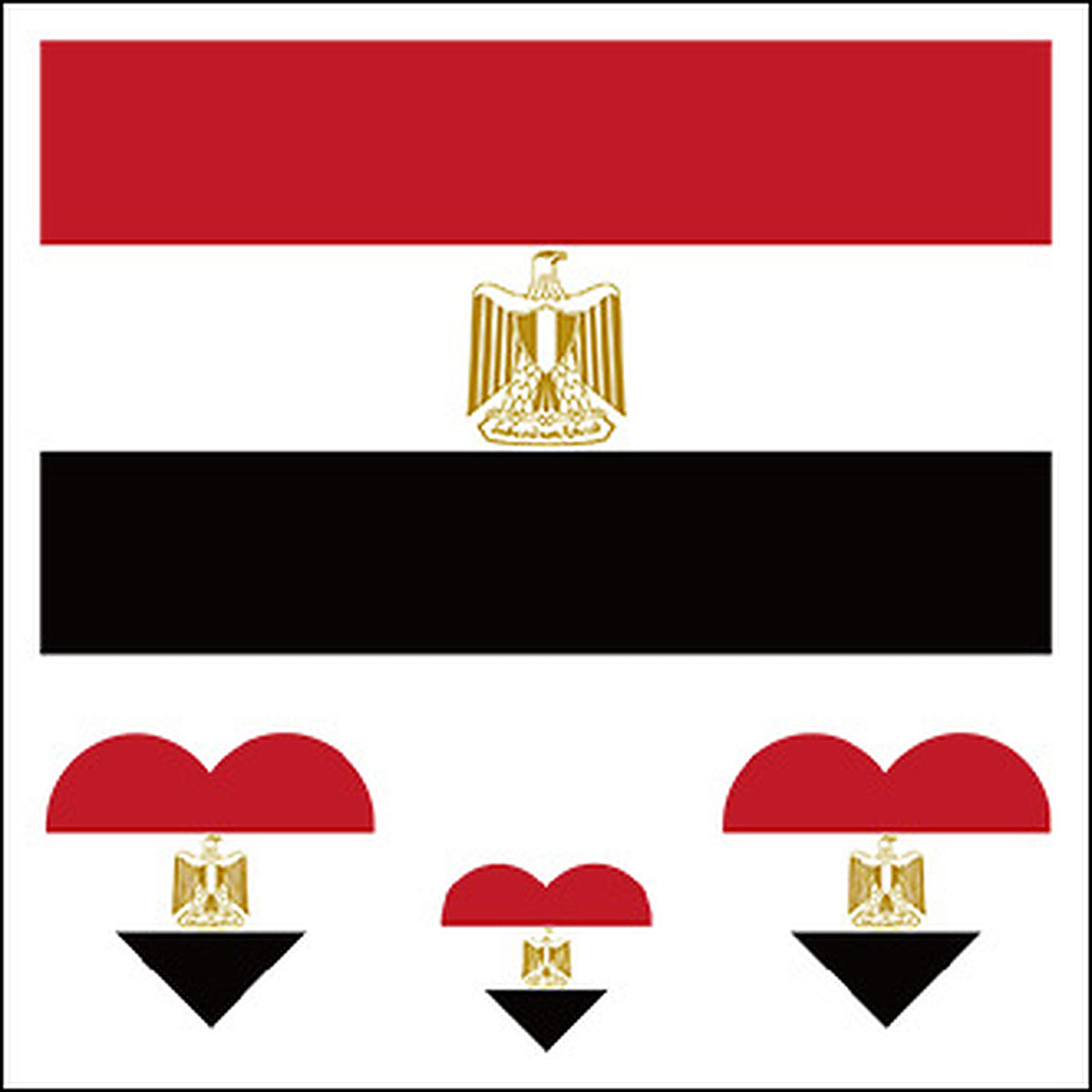 Egypt Flag Heart Face Tattoos