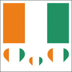 Cote d'Ivoire Flag Heart Face Tattoos