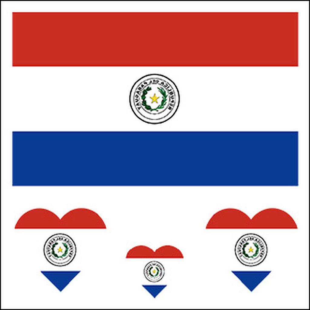 Paraguay Flag Heart Face Tattoos