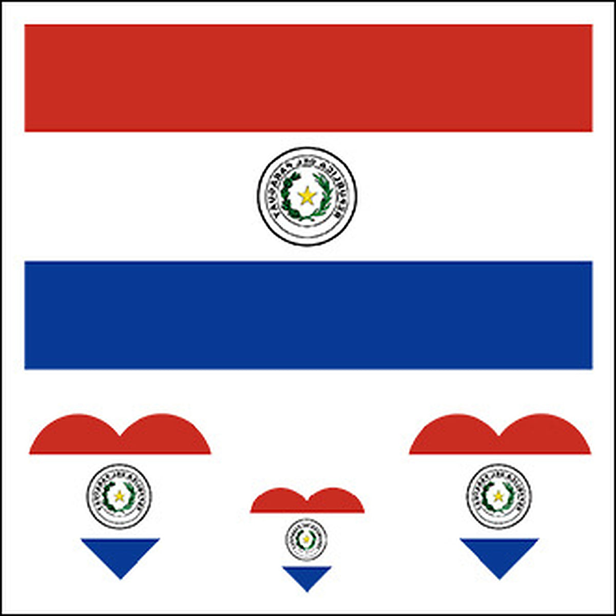 Paraguay Flag Heart Face Tattoos