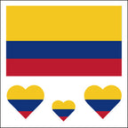 Colombia Flag Heart Face Tattoos