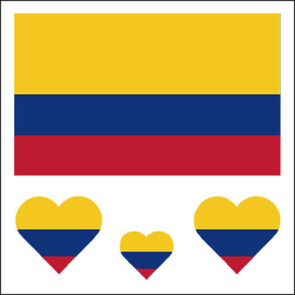 Colombia Flag Heart Face Tattoos