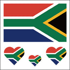 South Africa Flag Heart Face Tattoos