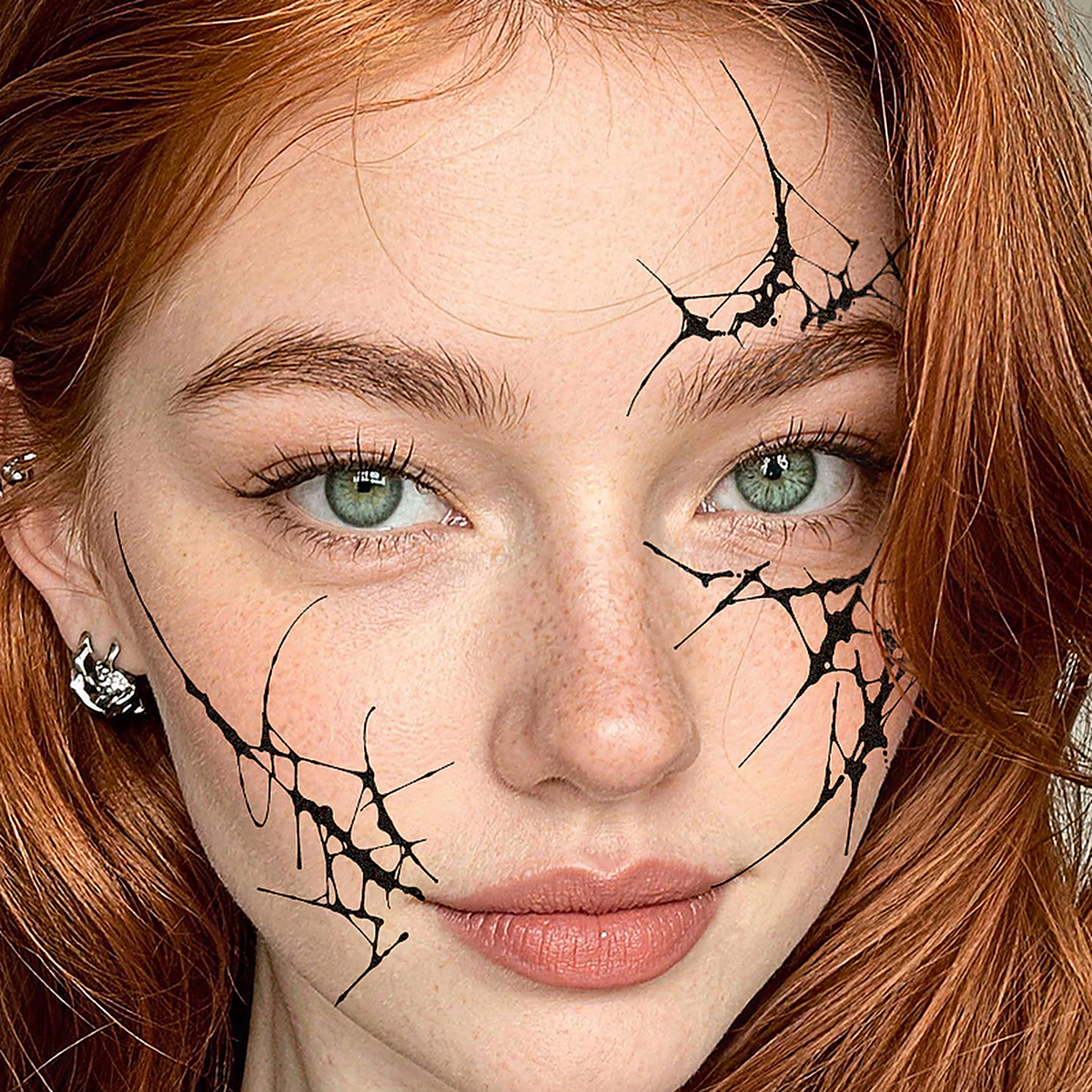 Curve Web Tattoo Halloween Decal