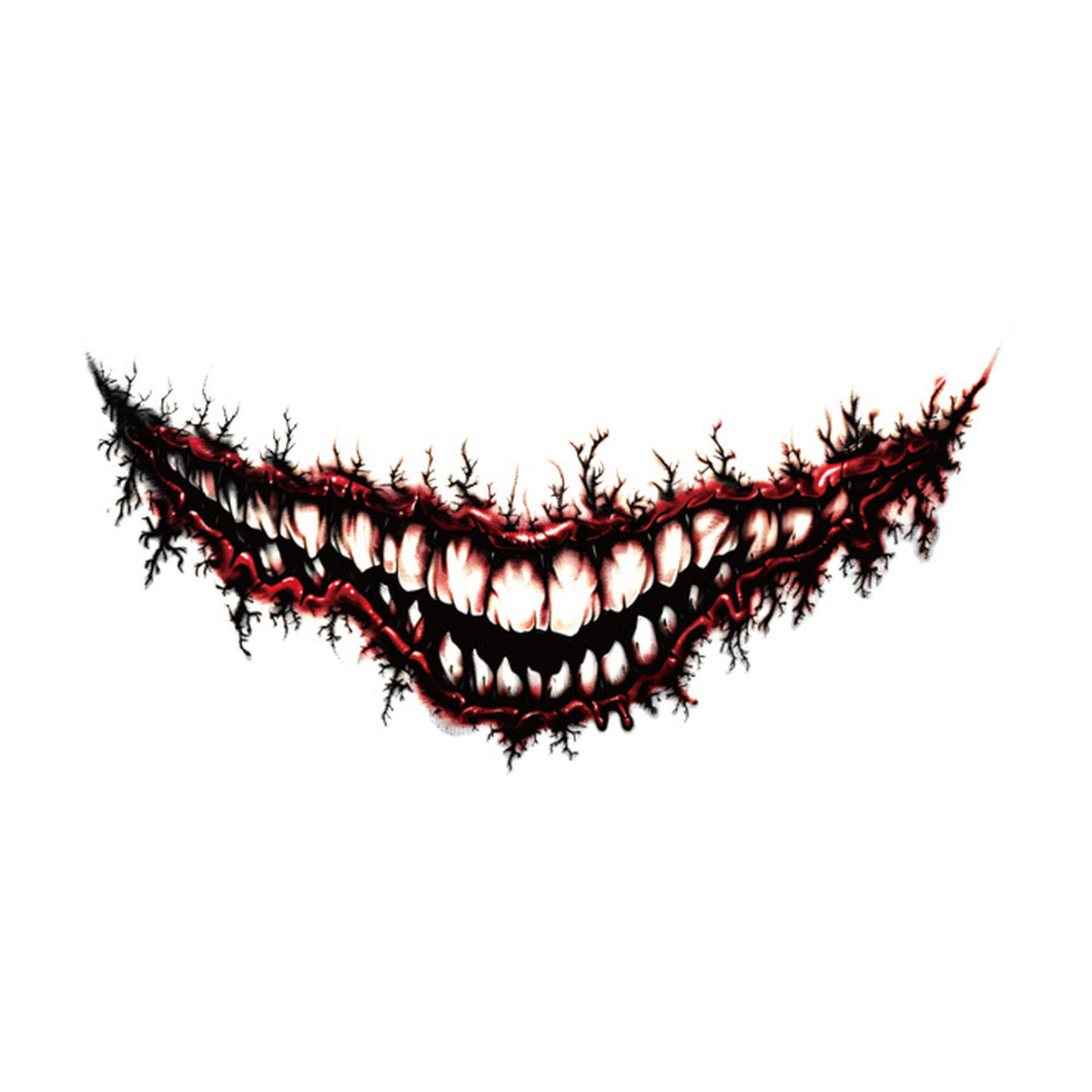 Halloween Twisted Smile Tattoo