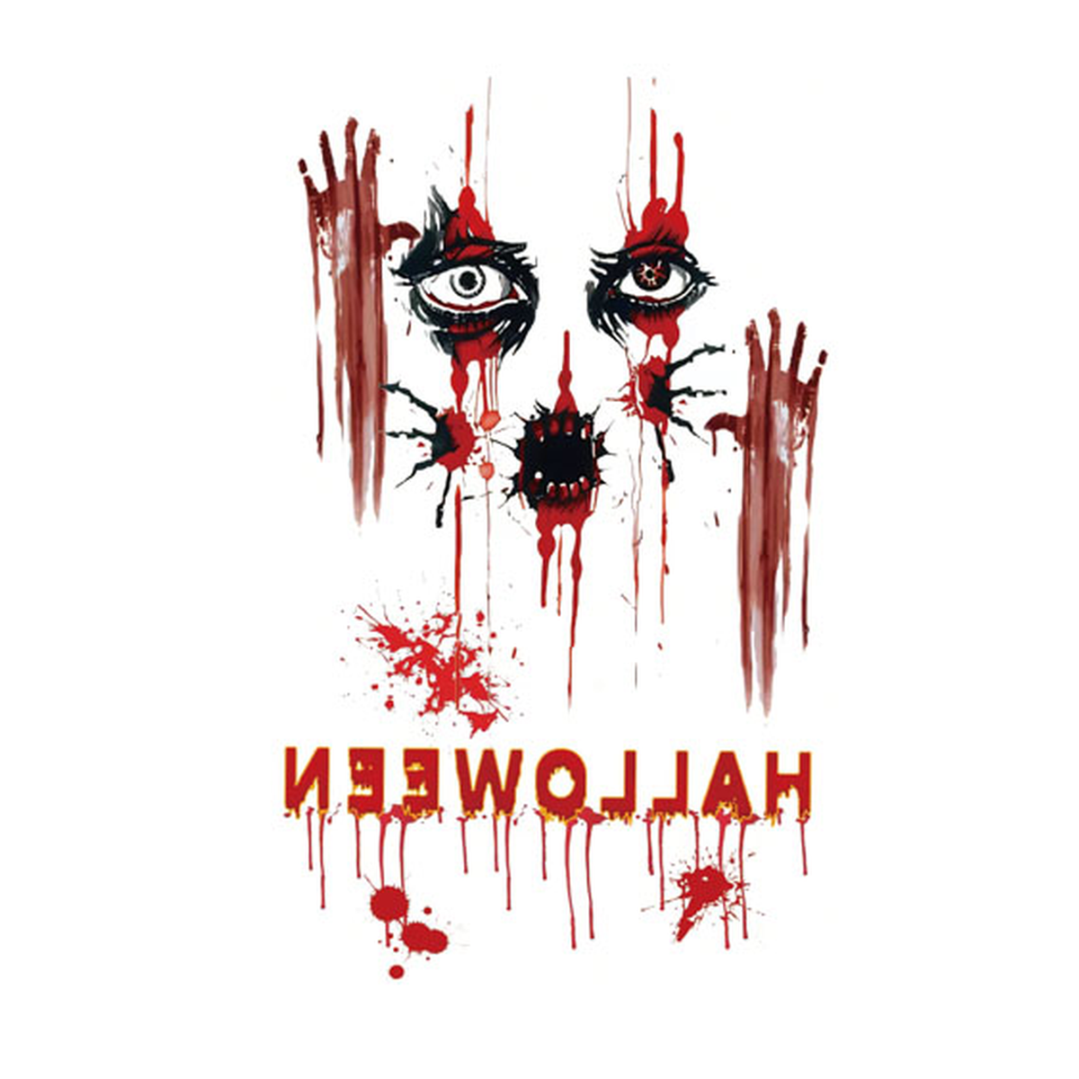 Halloween Bloody Face Tattoo