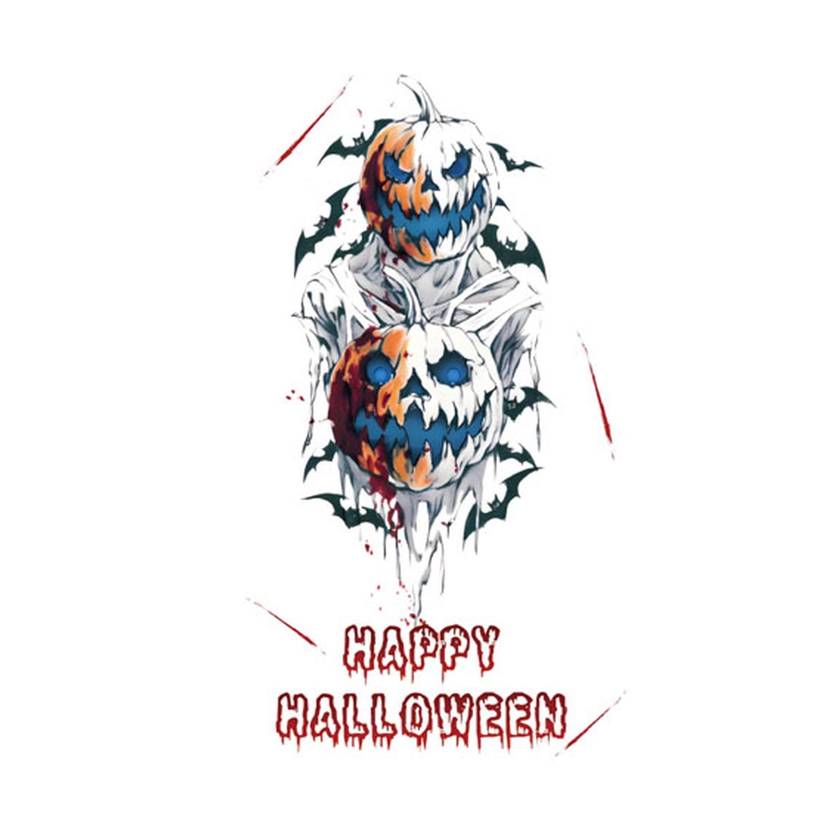 Halloween Pumpkin Bat Tattoo