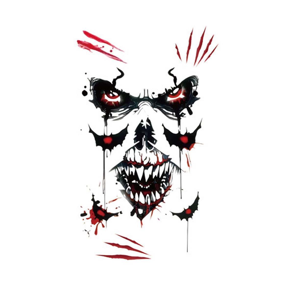 Halloween Horror Face Tattoo