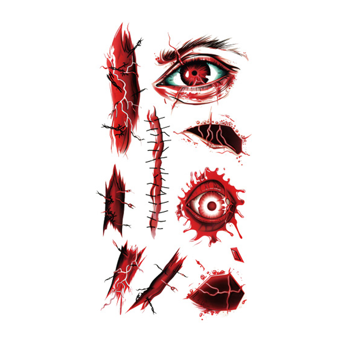 Halloween Eye Scar Tattoo Stickers