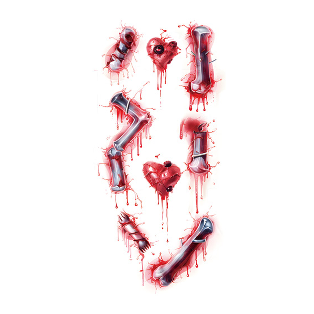 Halloween Bone Gore Tattoo Stickers