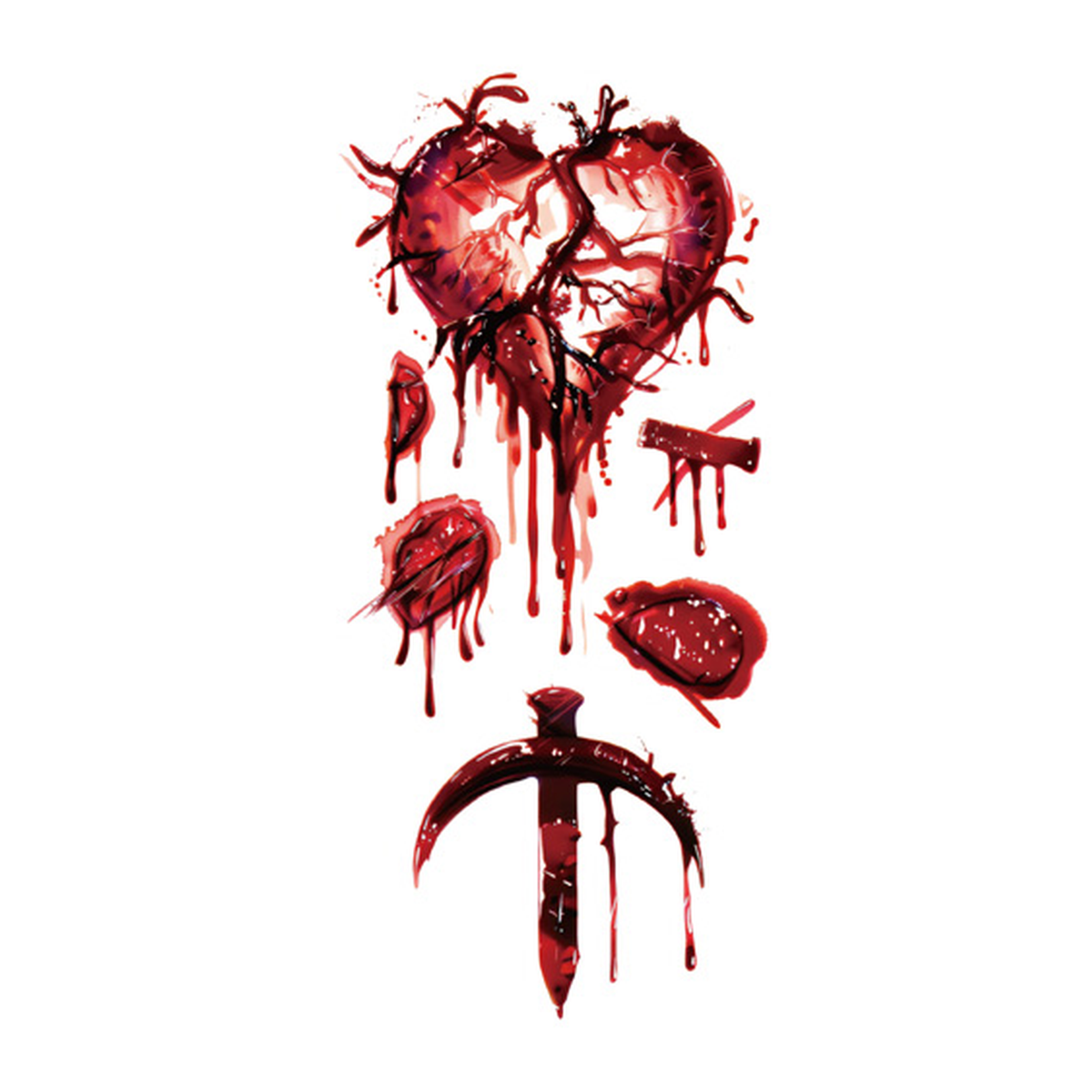 Halloween Broken Heart Tattoo Stickers