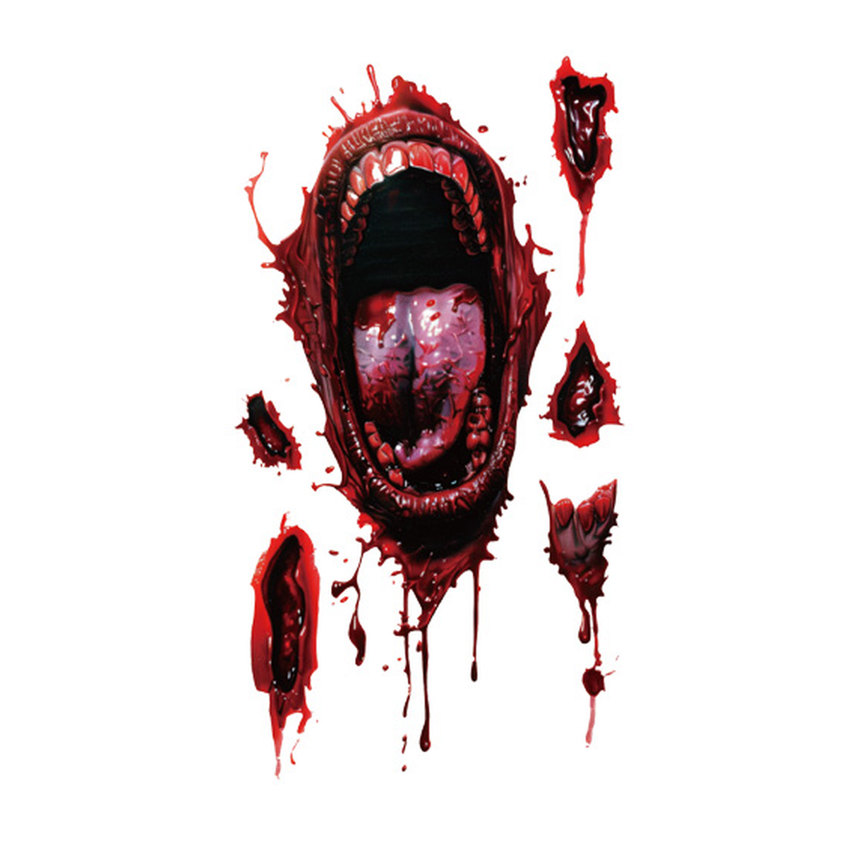 Halloween Horror Mouth Tattoo Stickers