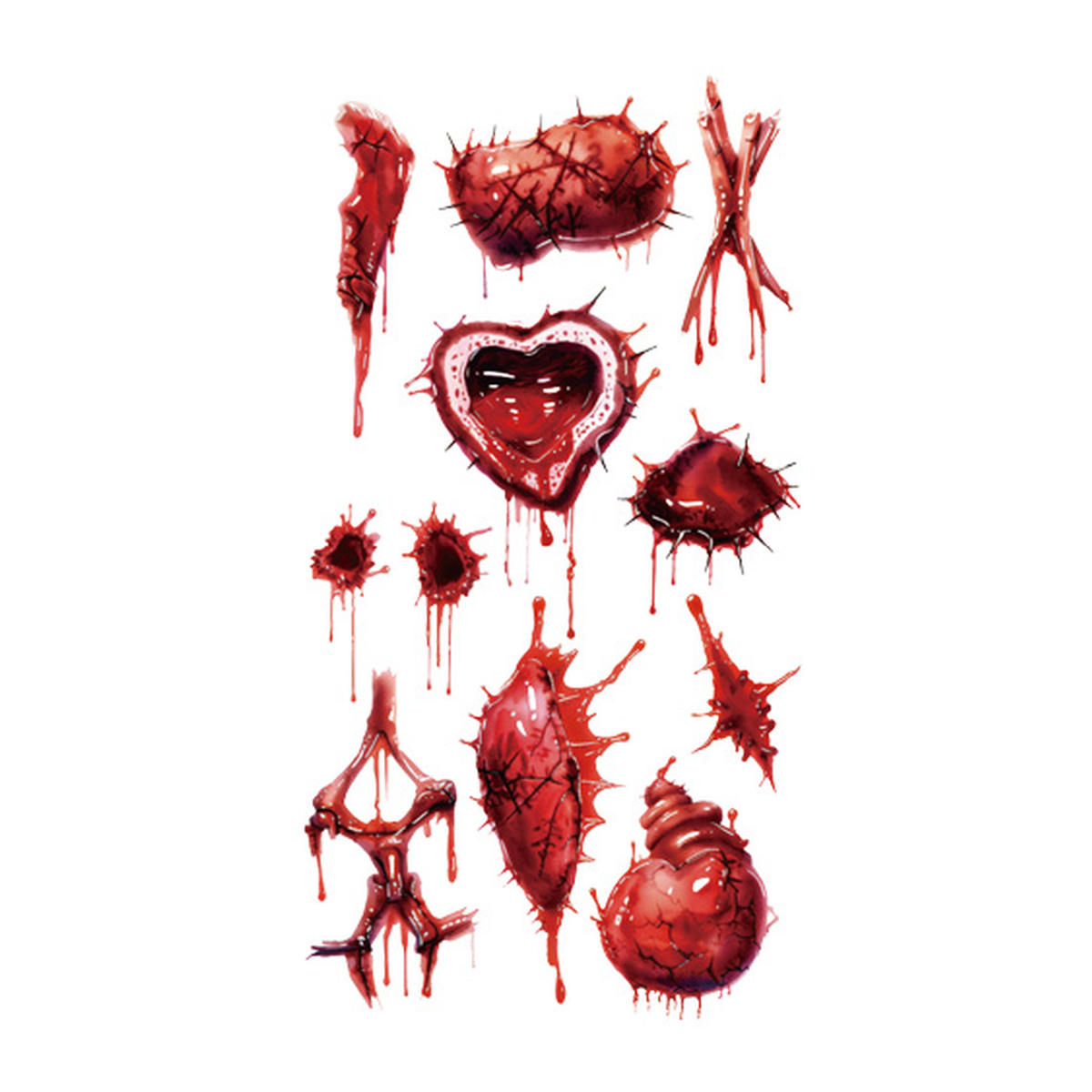 Halloween Thorn Heart Wound Tattoo Stickers