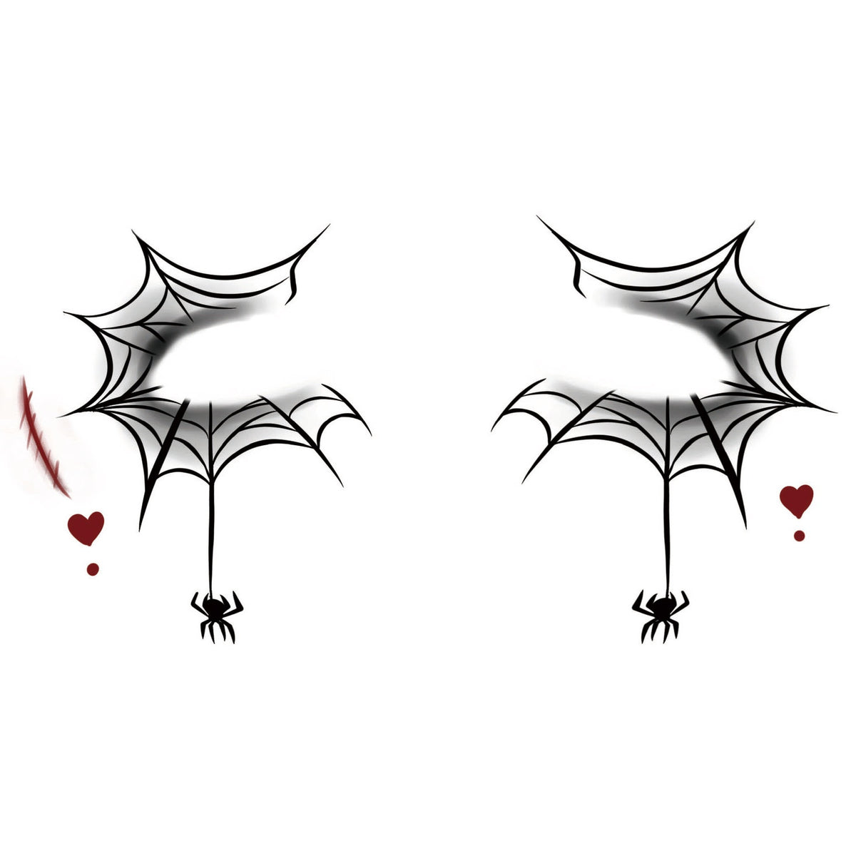 Spider Heart Halloween Tattoo Stickers