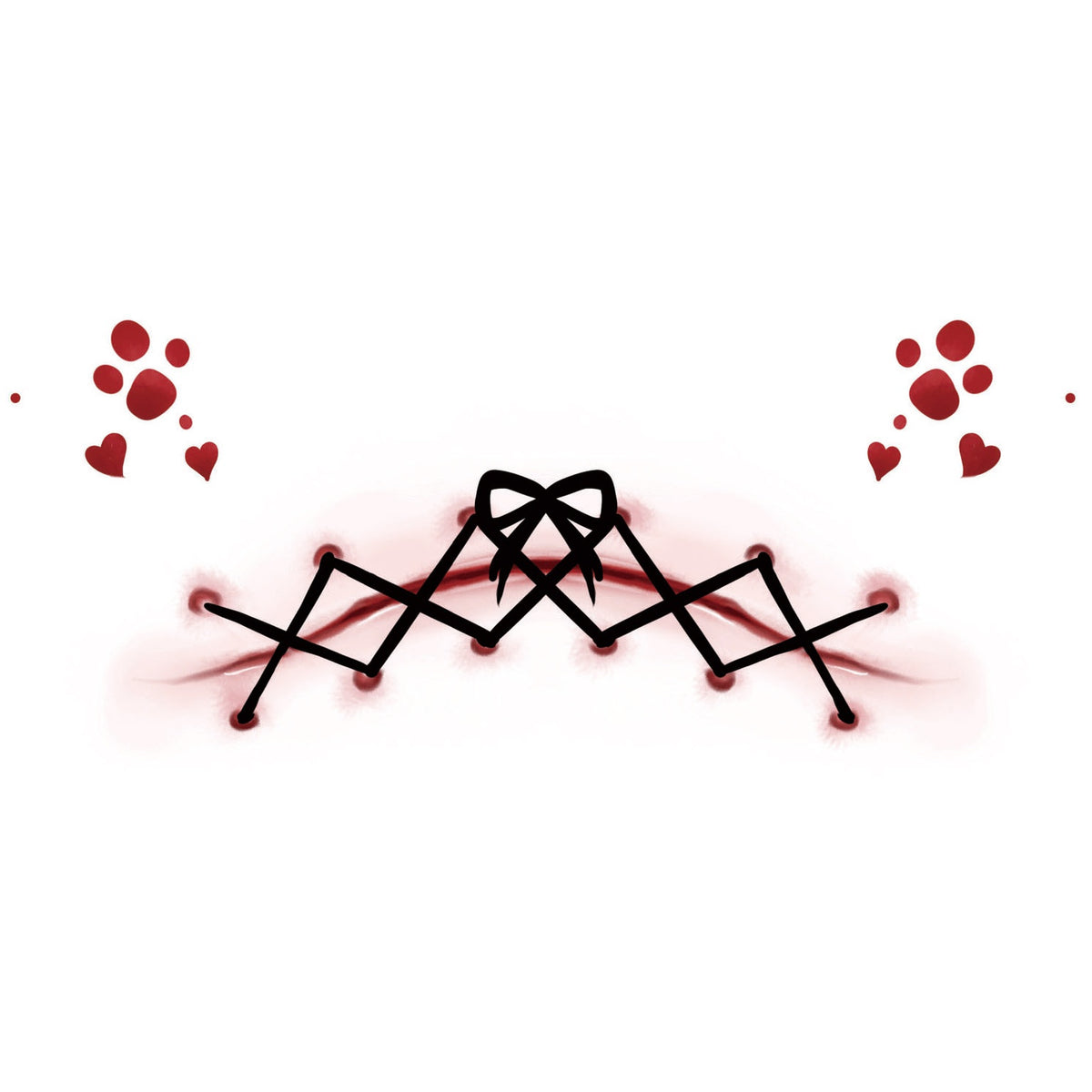 Bow Stitch Halloween Tattoo Stickers