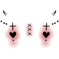 Cross Heart Halloween Tattoo Stickers
