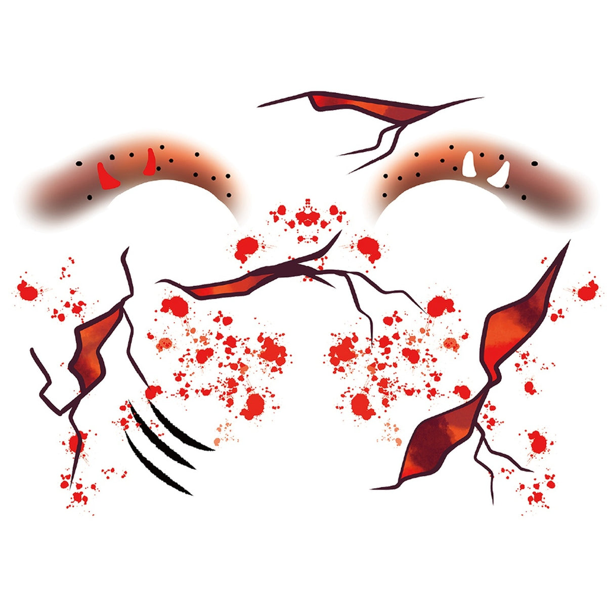 Crack Fang Halloween Tattoo