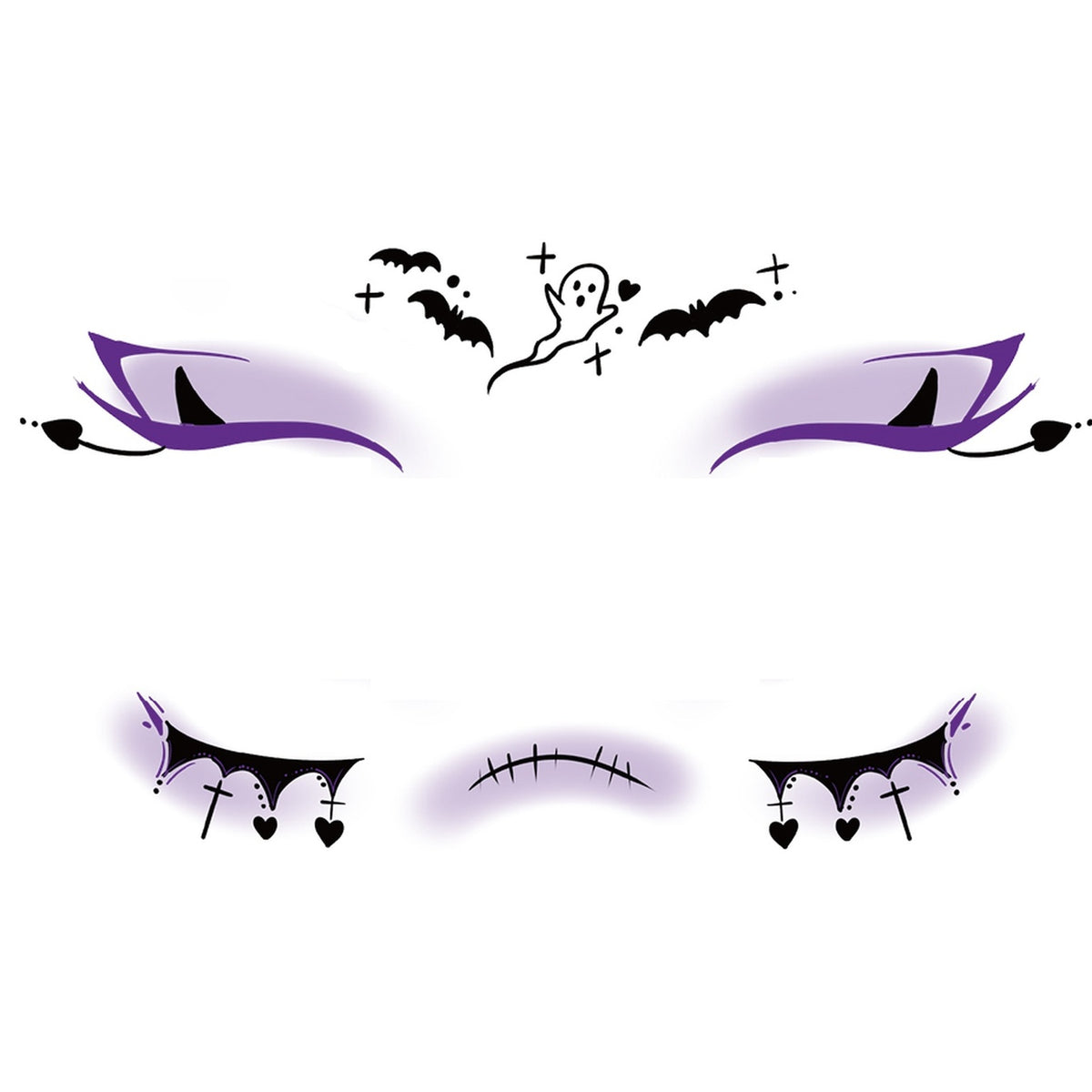 Gothic Eye Bat Ghost Halloween Tattoo