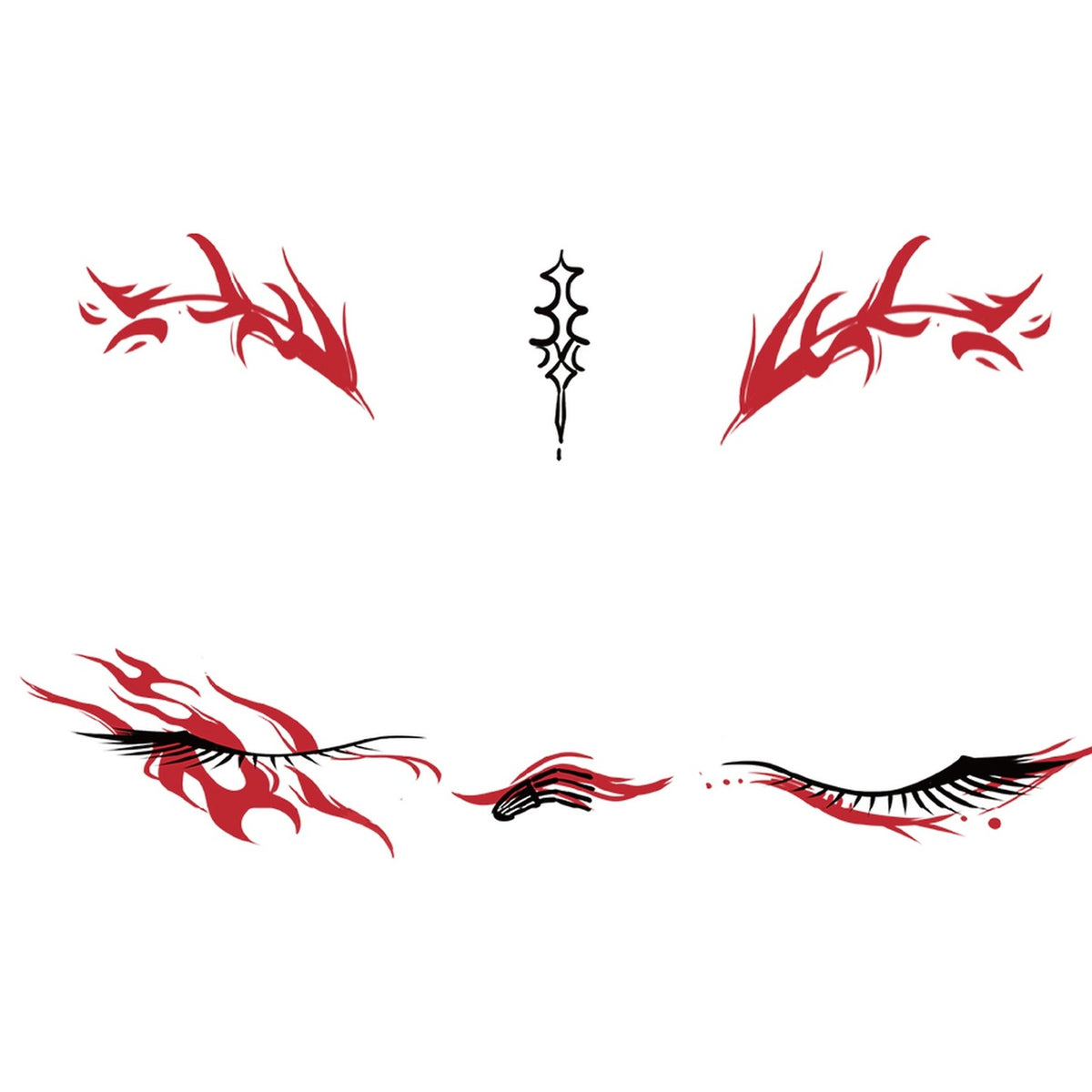Flame Mark Halloween Tattoo