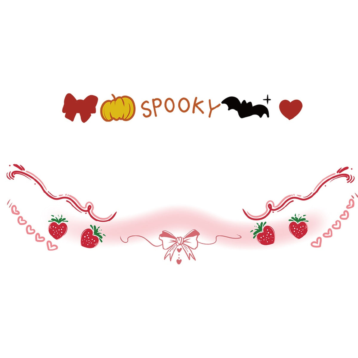 Strawberry Bow Halloween Tattoo