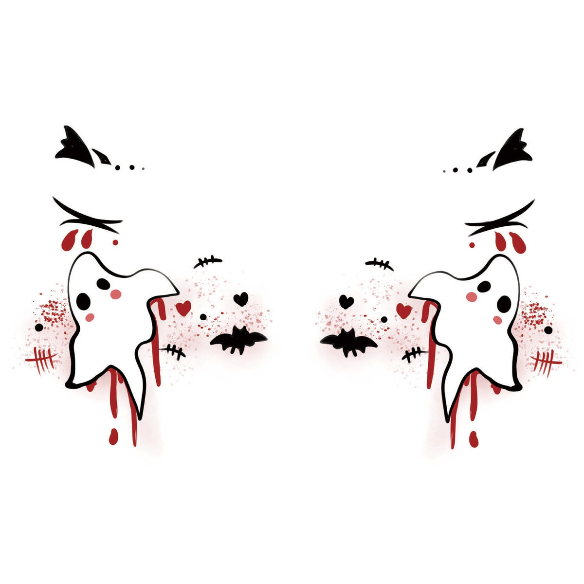 Ghost Bat Halloween Tattoo