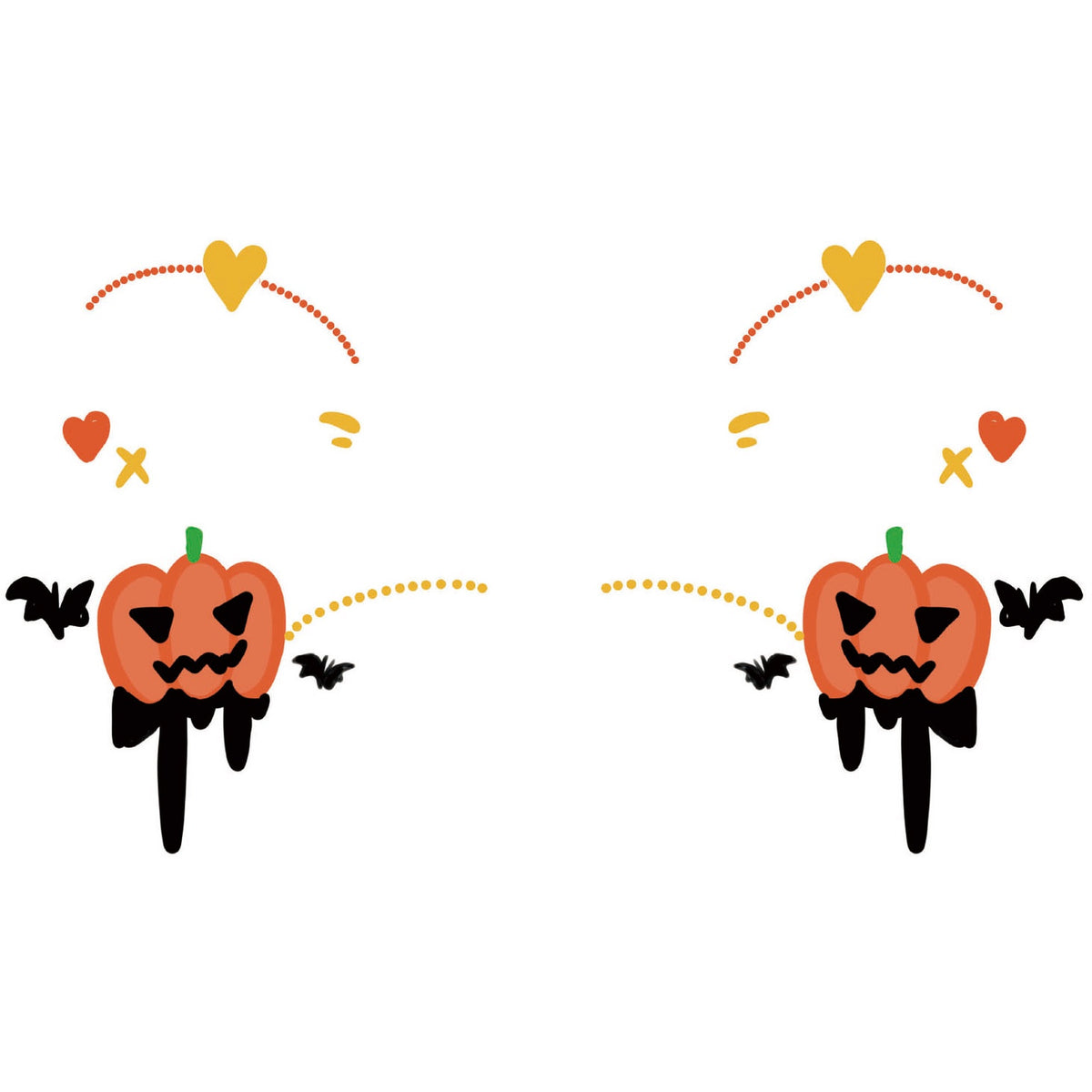 Pumpkin Bat Halloween Tattoo