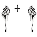 Butterfly Cross Halloween Tattoo