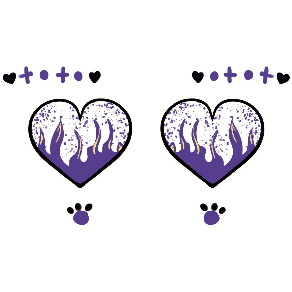 Heart Flame Halloween Tattoo