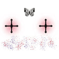 Butterfly Cross Halloween Tattoo