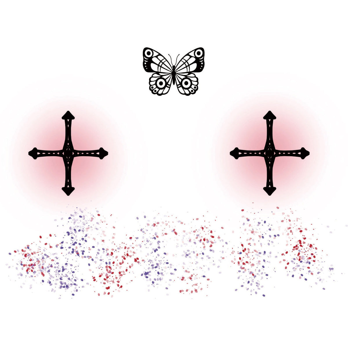 Butterfly Cross Halloween Tattoo
