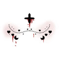 Cross Moon Halloween Tattoo