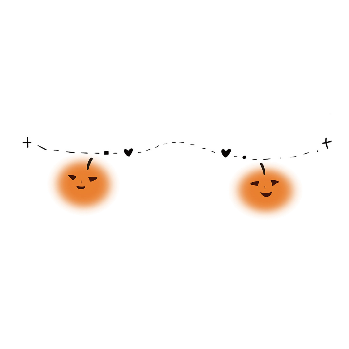 Halloween Heart Pumpkin Tattoo Stickers