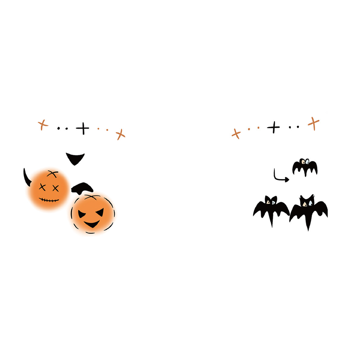Halloween Devil Pumpkin Tattoo Stickers