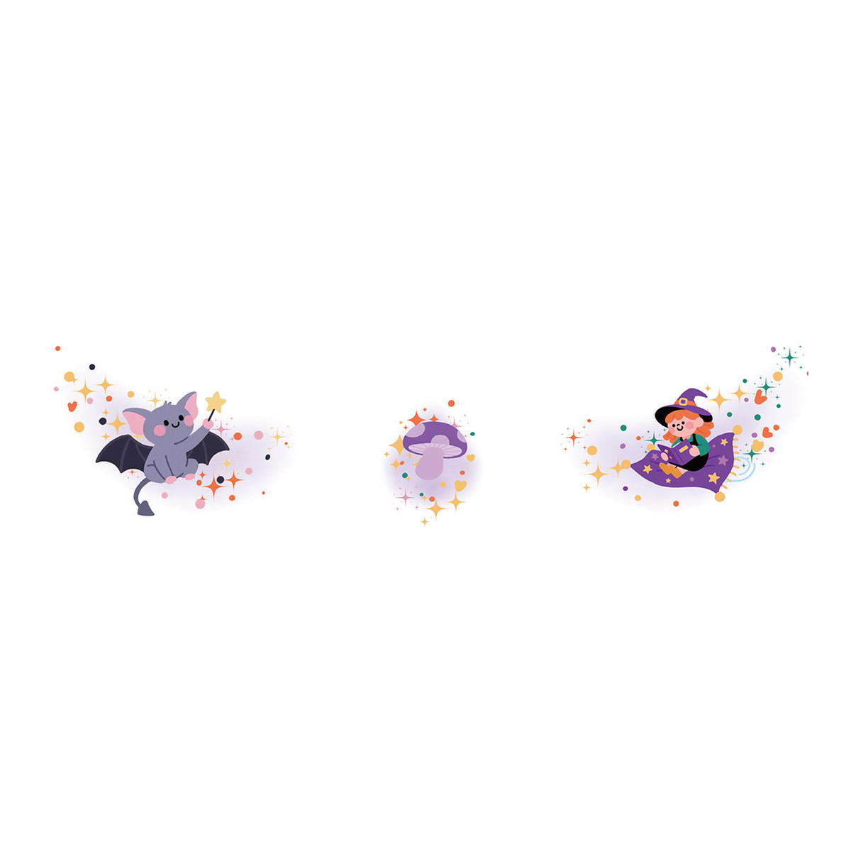 Halloween Witch Bat Tattoo Stickers