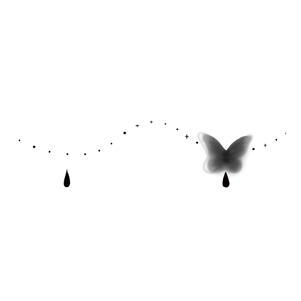 Halloween Dark Butterfly Tattoo Stickers