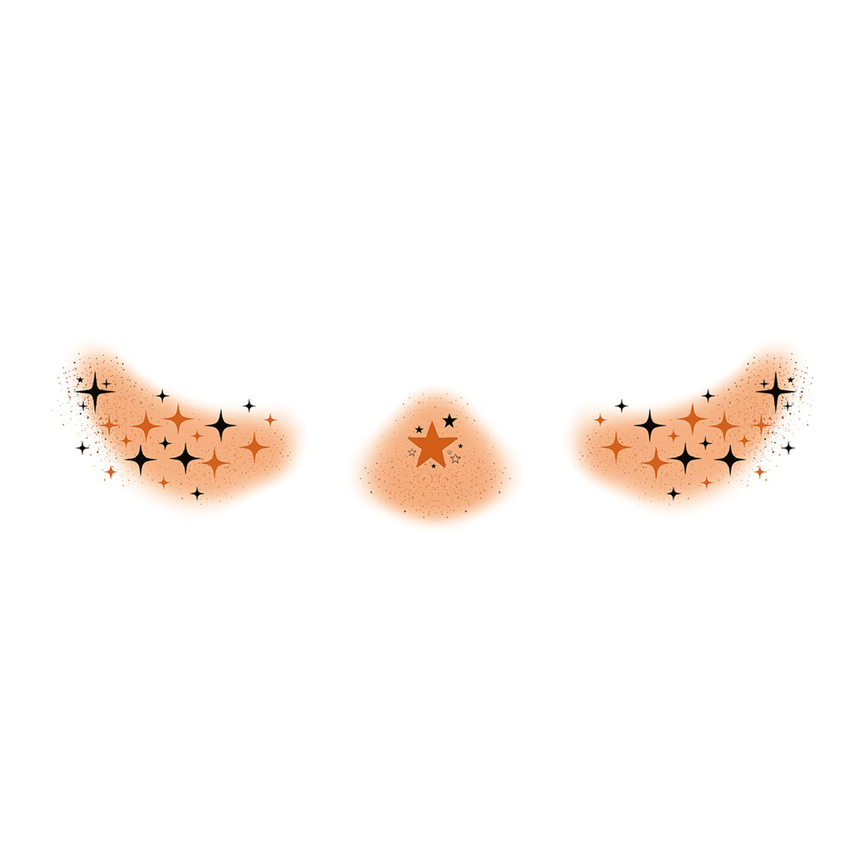 Halloween Orange Star Blush Tattoo Stickers