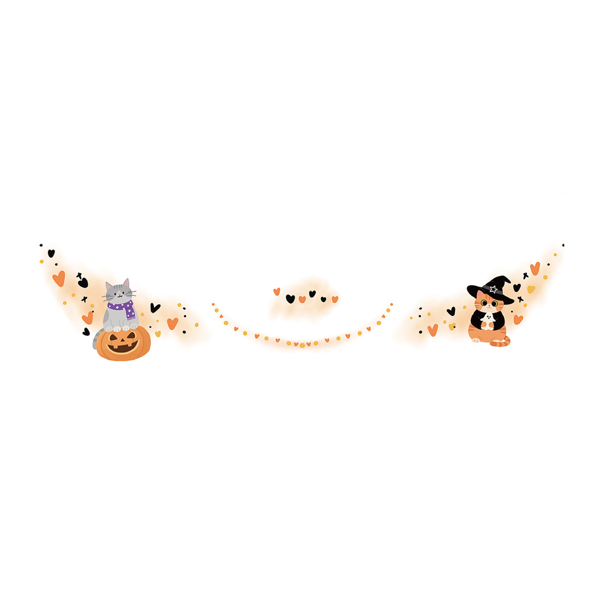 Halloween Witch Cat Pumpkin Tattoo Stickers