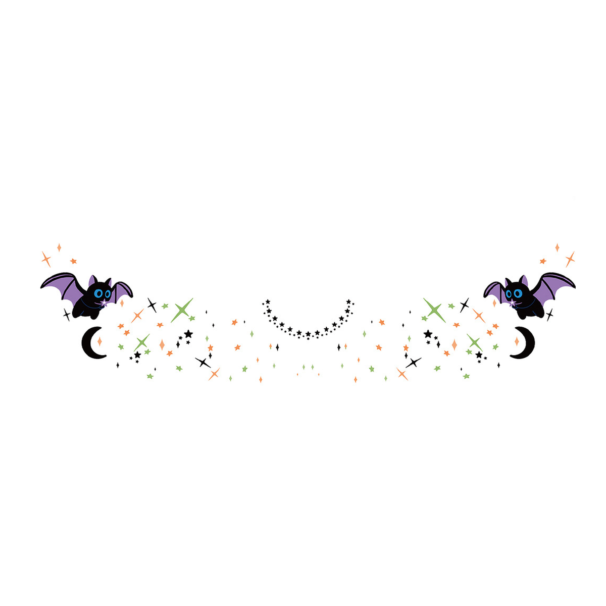 Halloween Bat Moon Tattoo Stickers