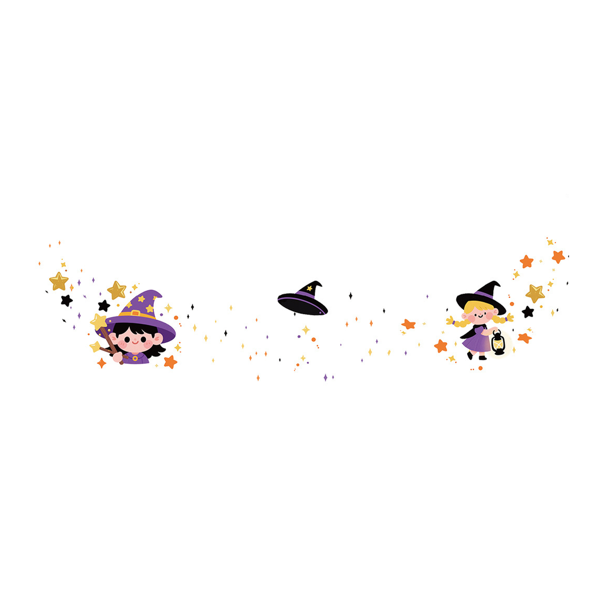 Wizard Girl Halloween Tattoo Stickers