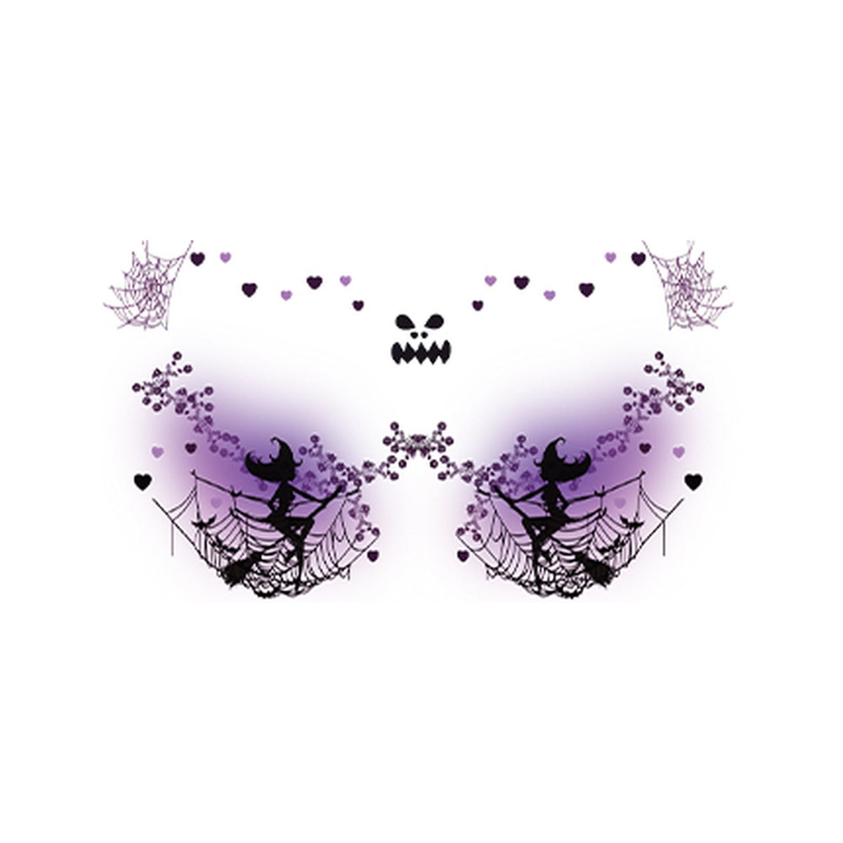 Purple Witch Halloween Tattoo Stickers