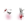 Blood Hand Halloween Tattoo Stickers