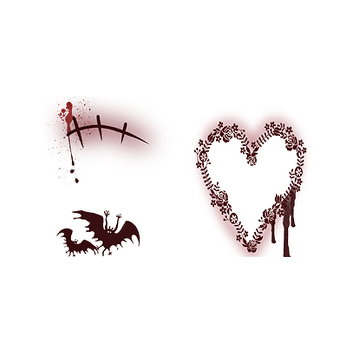 Heart Bat Halloween Tattoo Stickers