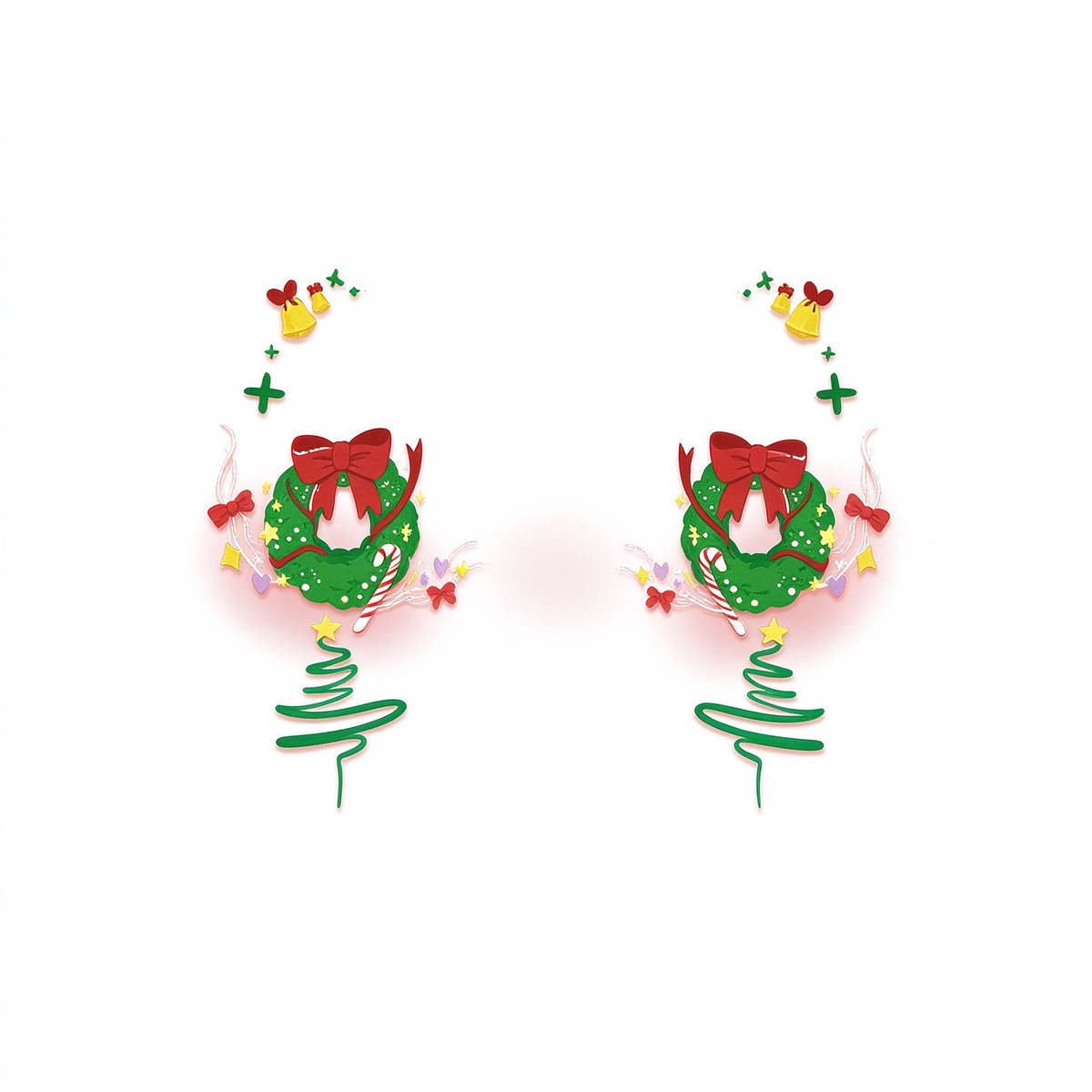 Christmas Wreath Face Temporary Tattoos