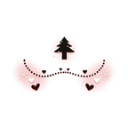 Black Christmas Tree Snowflake Face Temporary Tattoos