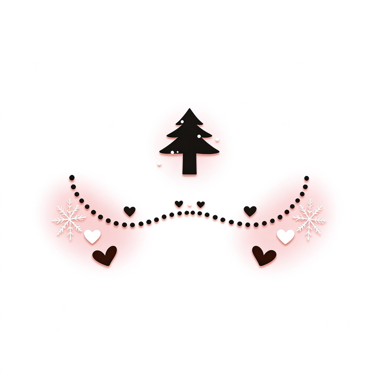 Black Christmas Tree Snowflake Face Temporary Tattoos